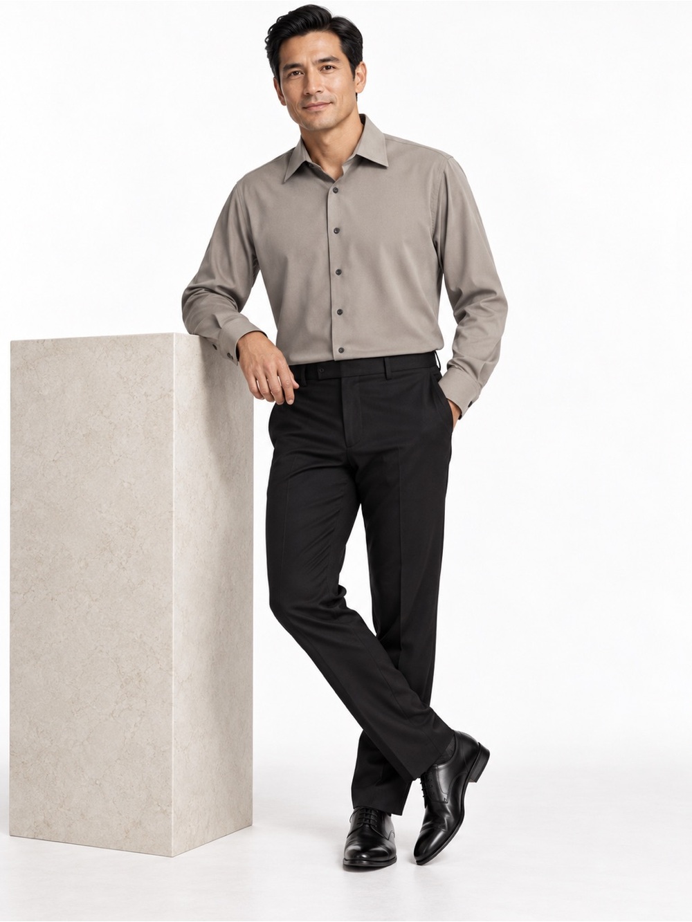 Salvatore Ferragamo Men's Classic Gray Dress Shirt. XXL - Picture 8 of 9